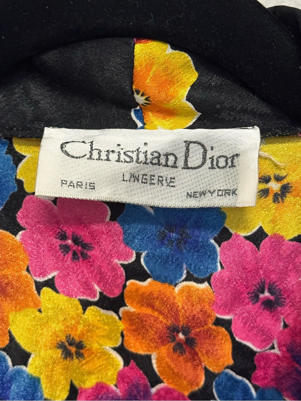 Rare Vintage Christian Dior Floral Satin Robe Lingerie 80s Petite Small - Picture 5 of 6